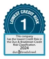 Logo of Dun & Bradstreet lowest credit risk rating.